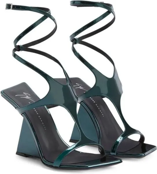 Giuseppe Zanotti Tutankamon 105mm leather sandals Green