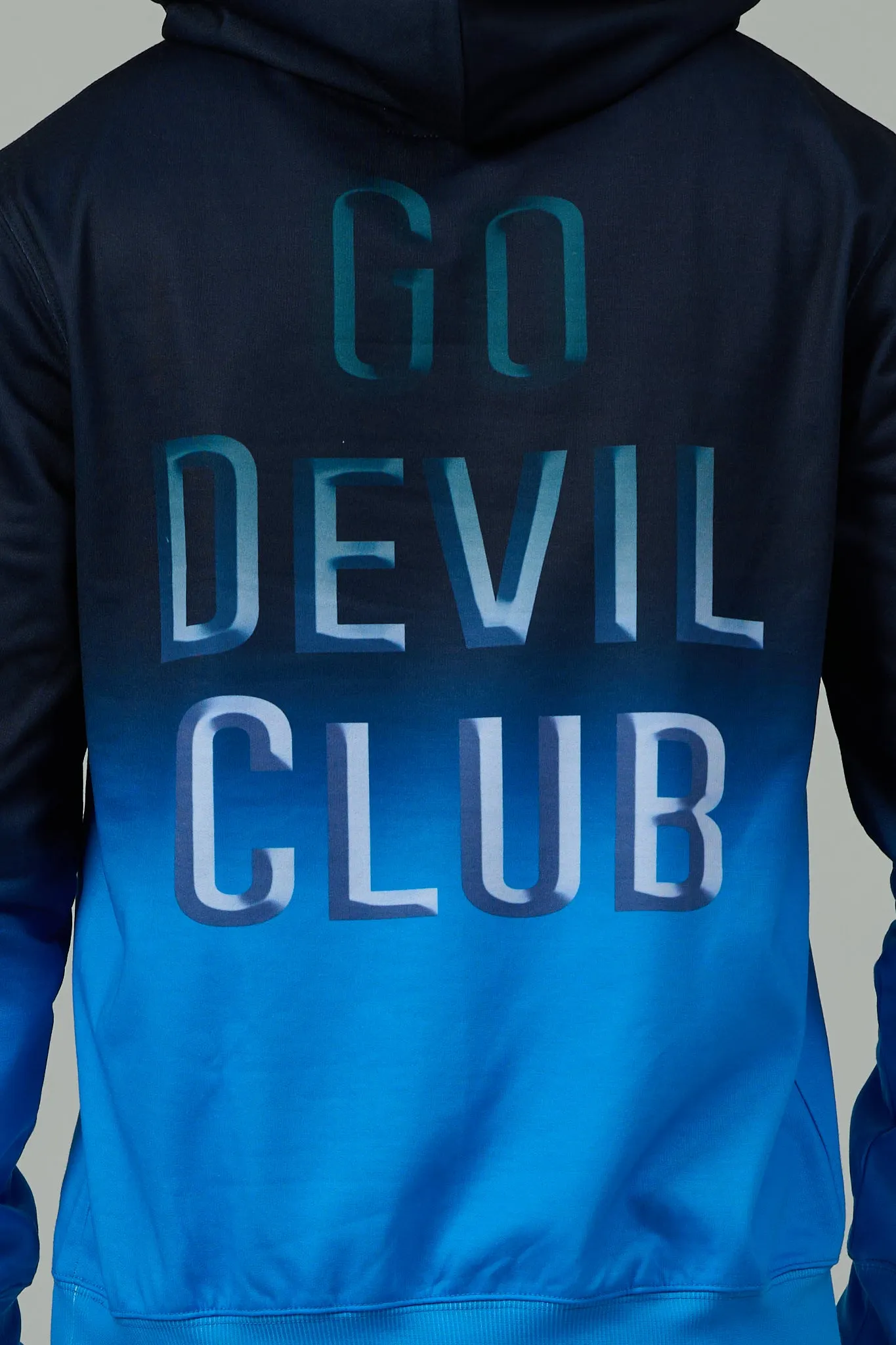 Go Devil Club Printed Black & Blue Hoodie for Men