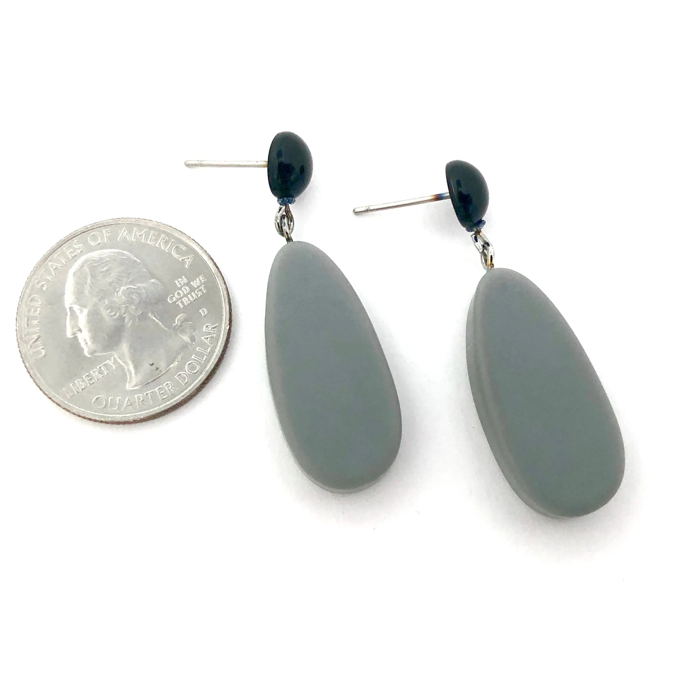 Grey Matte Alex Drop Earrings *