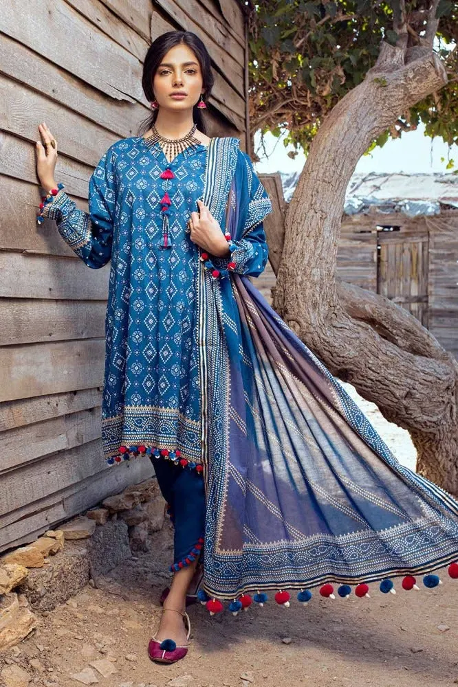 Gul Ahmed Chunri Embroidered Lawn Unstitched 3Pc Suit CL-42003A