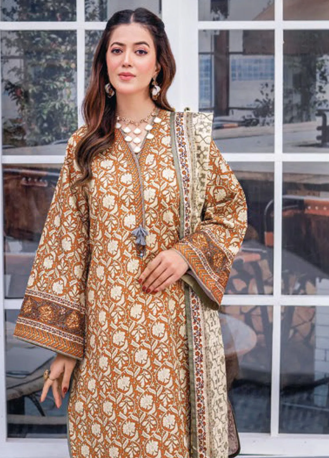 Gul Ahmed Printed Lawn Unstitched 3 Piece Suit - GA24EL CL-42132 A