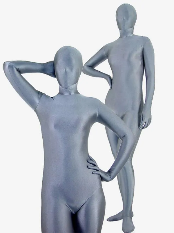 Halloween Morph Suit Grey Lycra Spandex Zentai Suit