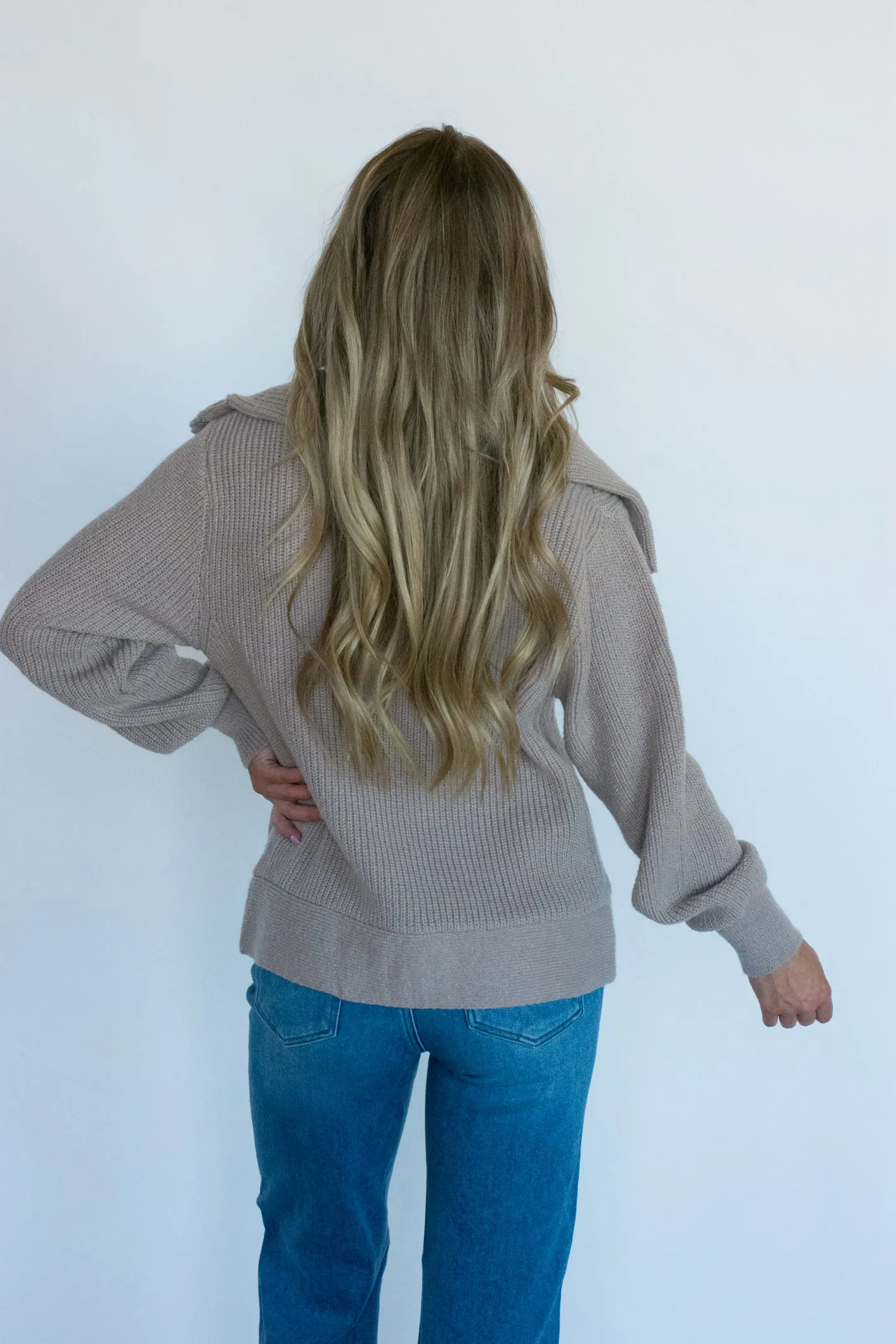 Holding onto Happiness Front Zip Mocha Sweater Jacket