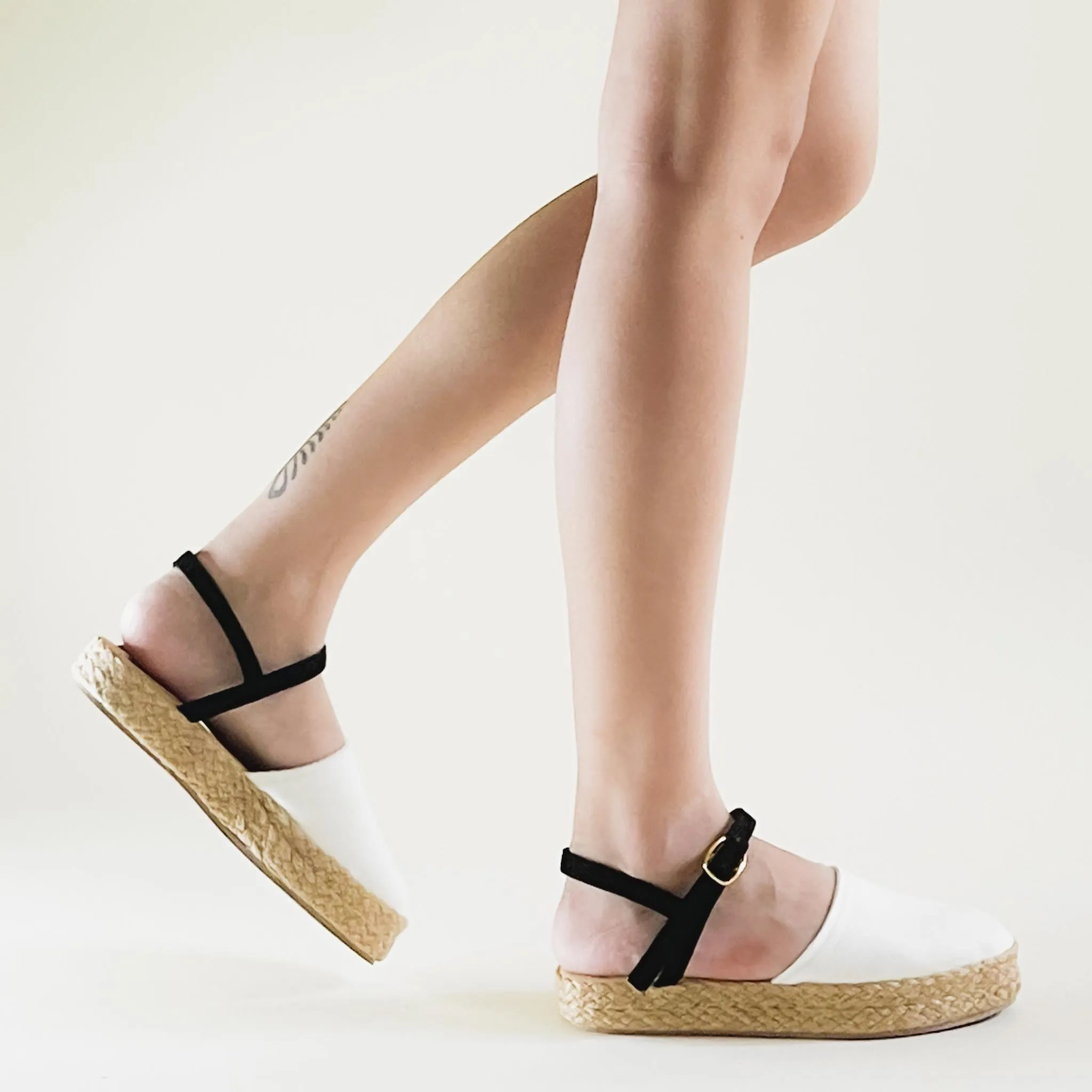 HOLLY White Abaca Platform Sandals