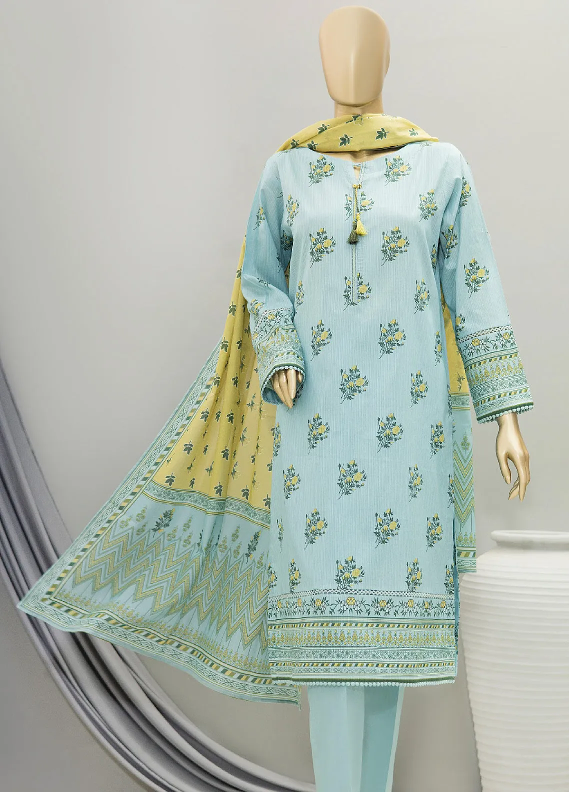 HZ Textile Printed Cotton Unstitched 3 Piece Suit - HZ24PD PDC-23