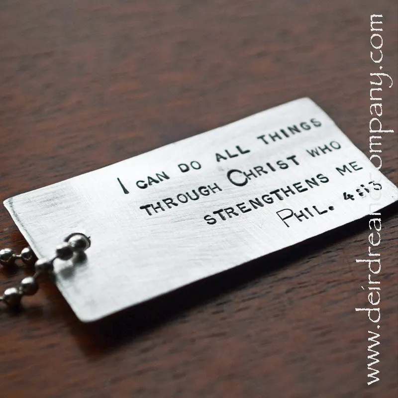 I Can Do All Things Dog Tag Key Chain