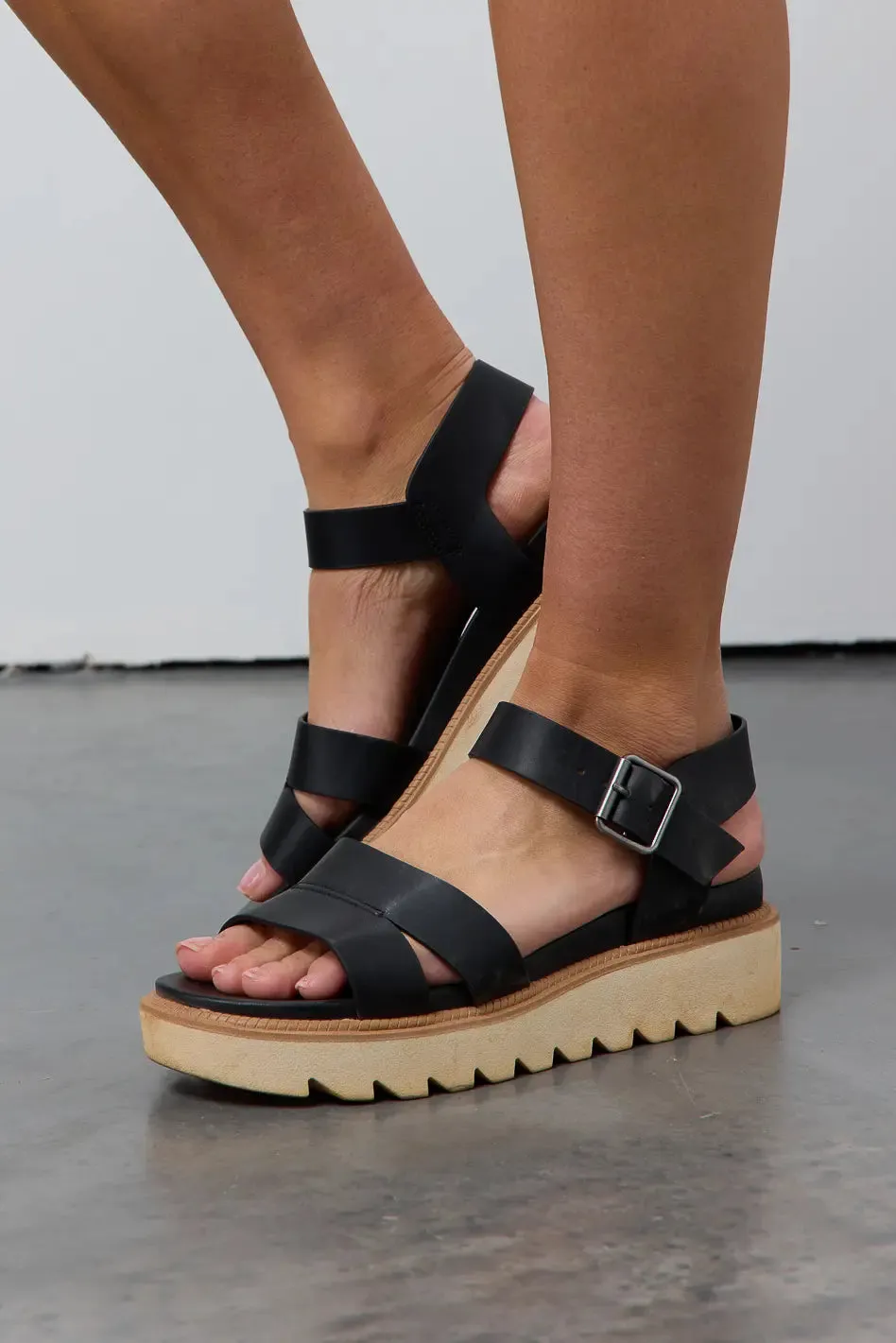 Jovie Platform Sandals in Black - FINAL SALE