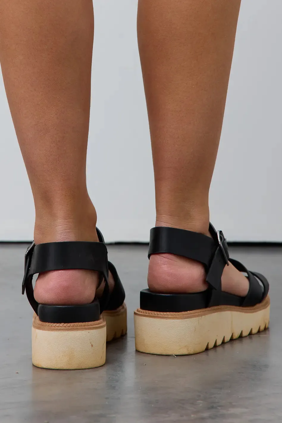 Jovie Platform Sandals in Black - FINAL SALE