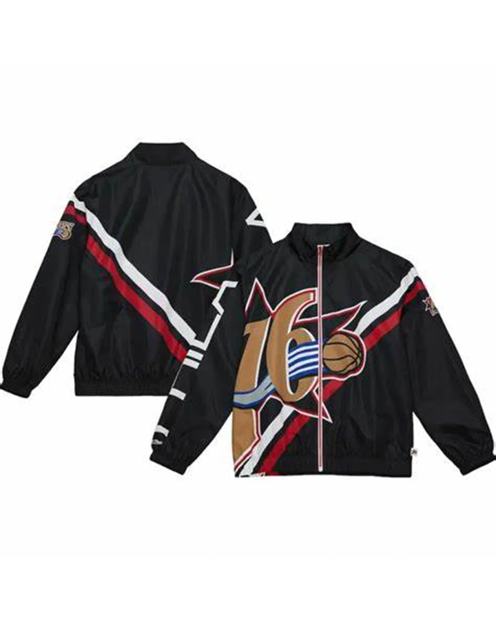 Keenan Philadelphia 76ers Black Print Jacket - William Jacket