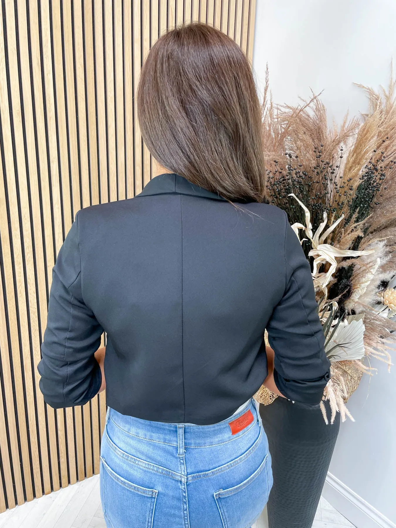 Kim Cropped Blazer - Black