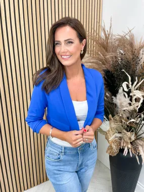 Kim Cropped Blazer - Cobalt