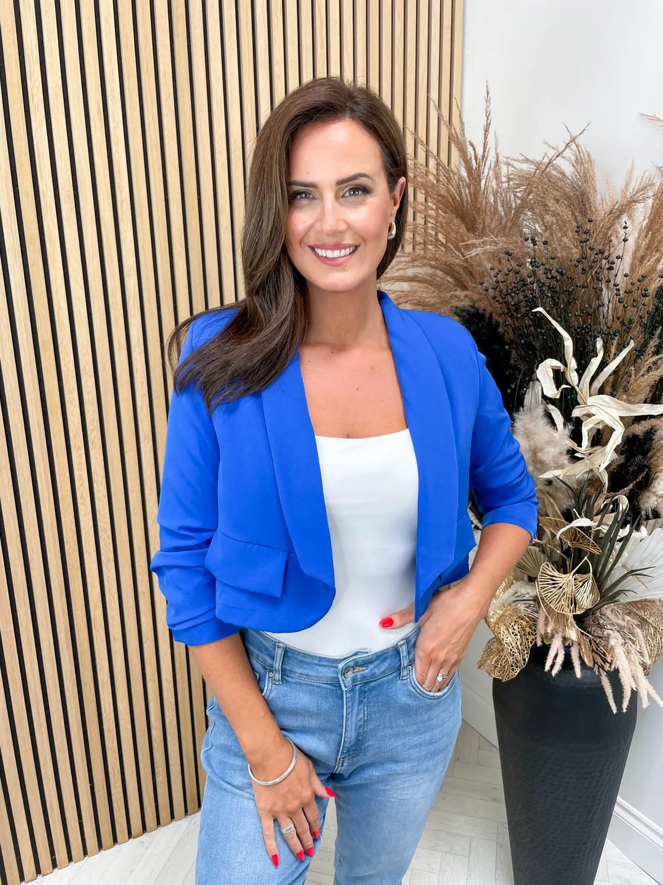 Kim Cropped Blazer - Cobalt