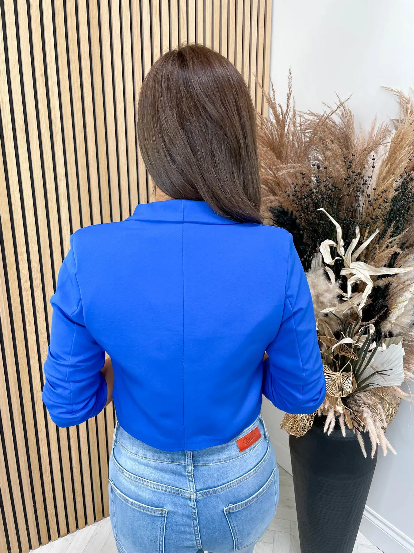 Kim Cropped Blazer - Cobalt