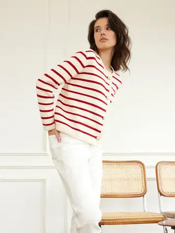 Kk Clothing Knitted Striped Jacket