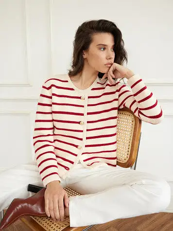 Kk Clothing Knitted Striped Jacket