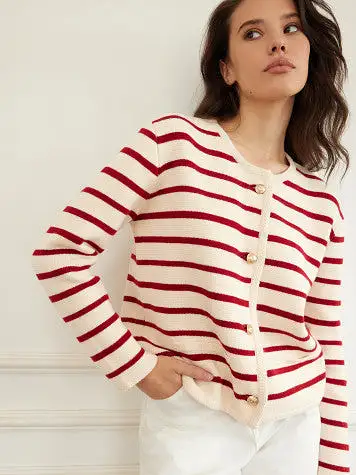 Kk Clothing Knitted Striped Jacket