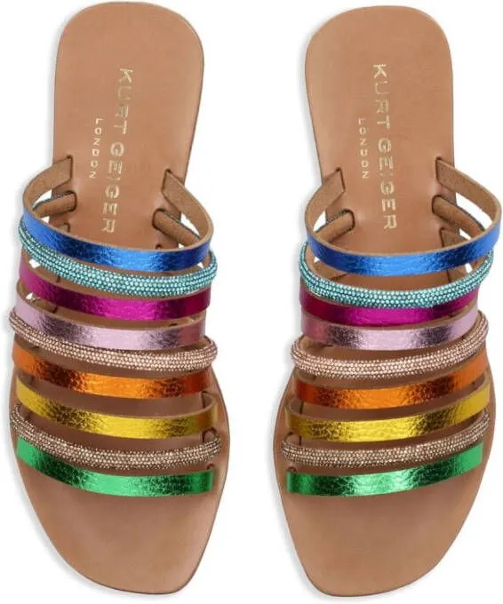 Kurt Geiger London Daisy Rainbow flat sandals Blue