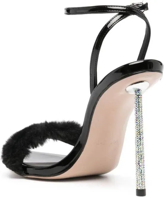 Le Silla Bella 105mm faux-fur sandals Black