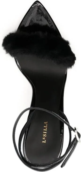 Le Silla Bella 105mm faux-fur sandals Black