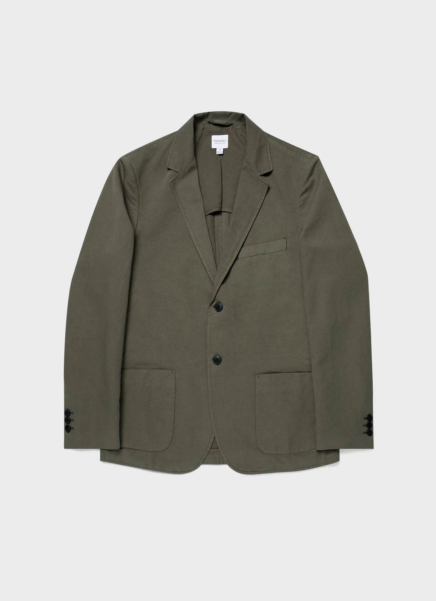 Men's Cotton Linen Two-Piece Suit in Khaki