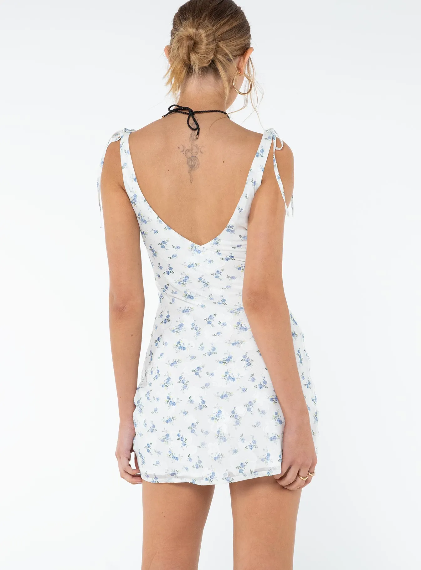 Mietta Mini Dress White / Blue Floral