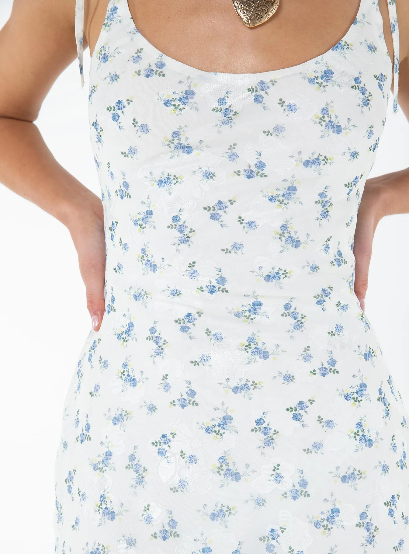 Mietta Mini Dress White / Blue Floral