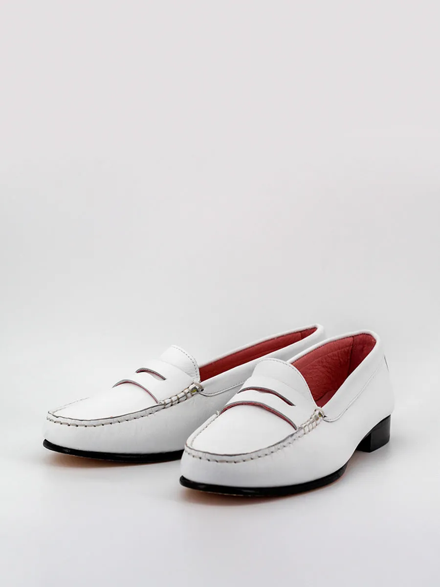 Mocasines de mujer Capri en piel de color blanco