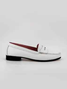 Mocasines de mujer Capri en piel de color blanco