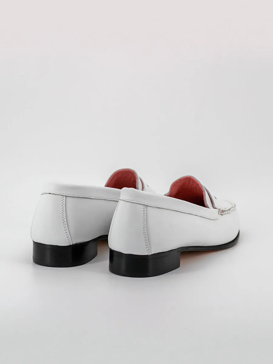 Mocasines de mujer Capri en piel de color blanco