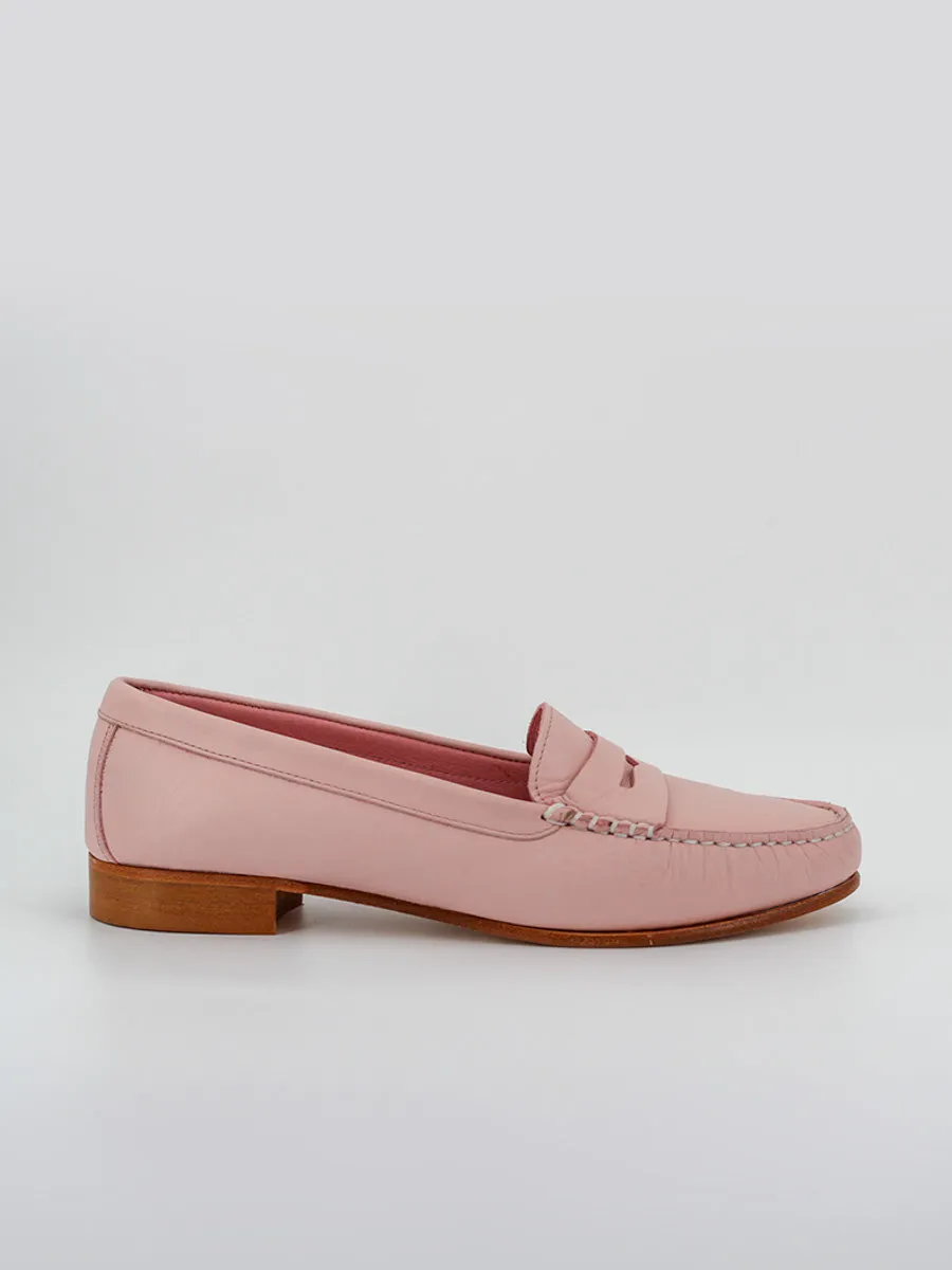 Mocasines de mujer Capri en piel de color rosa quarzo