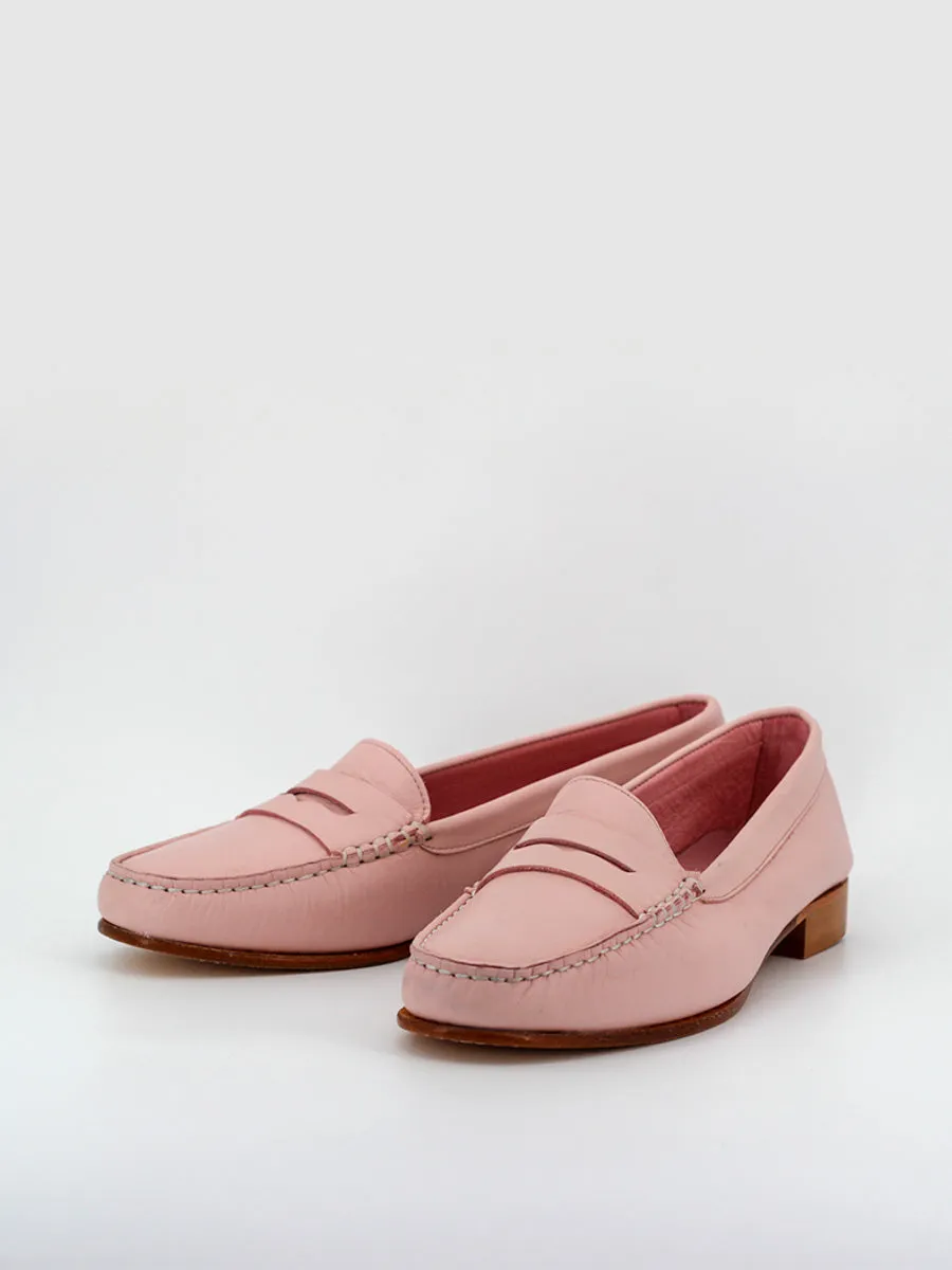 Mocasines de mujer Capri en piel de color rosa quarzo