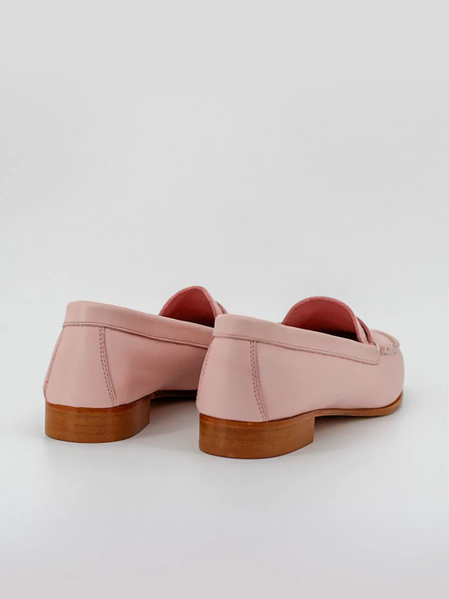 Mocasines de mujer Capri en piel de color rosa quarzo