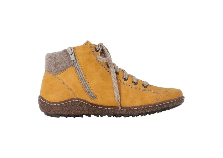 Morelia Yellow Fleece Lined Lace-Up Ankle Sneaker 