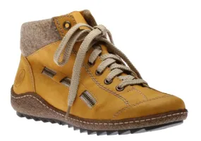 Morelia Yellow Fleece Lined Lace-Up Ankle Sneaker 