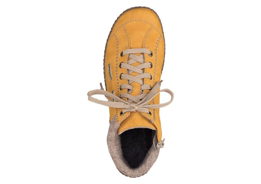 Morelia Yellow Fleece Lined Lace-Up Ankle Sneaker 