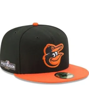 New Era Men's MLB Black/Orange Baltimore Orioles 2024 MLB season Side Patch 59FIFTY Fitted Hat