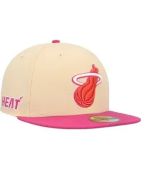 New Era Men's NBA Orange/Pink Miami Heat Passion Mango 59FIFTY Fitted Hat