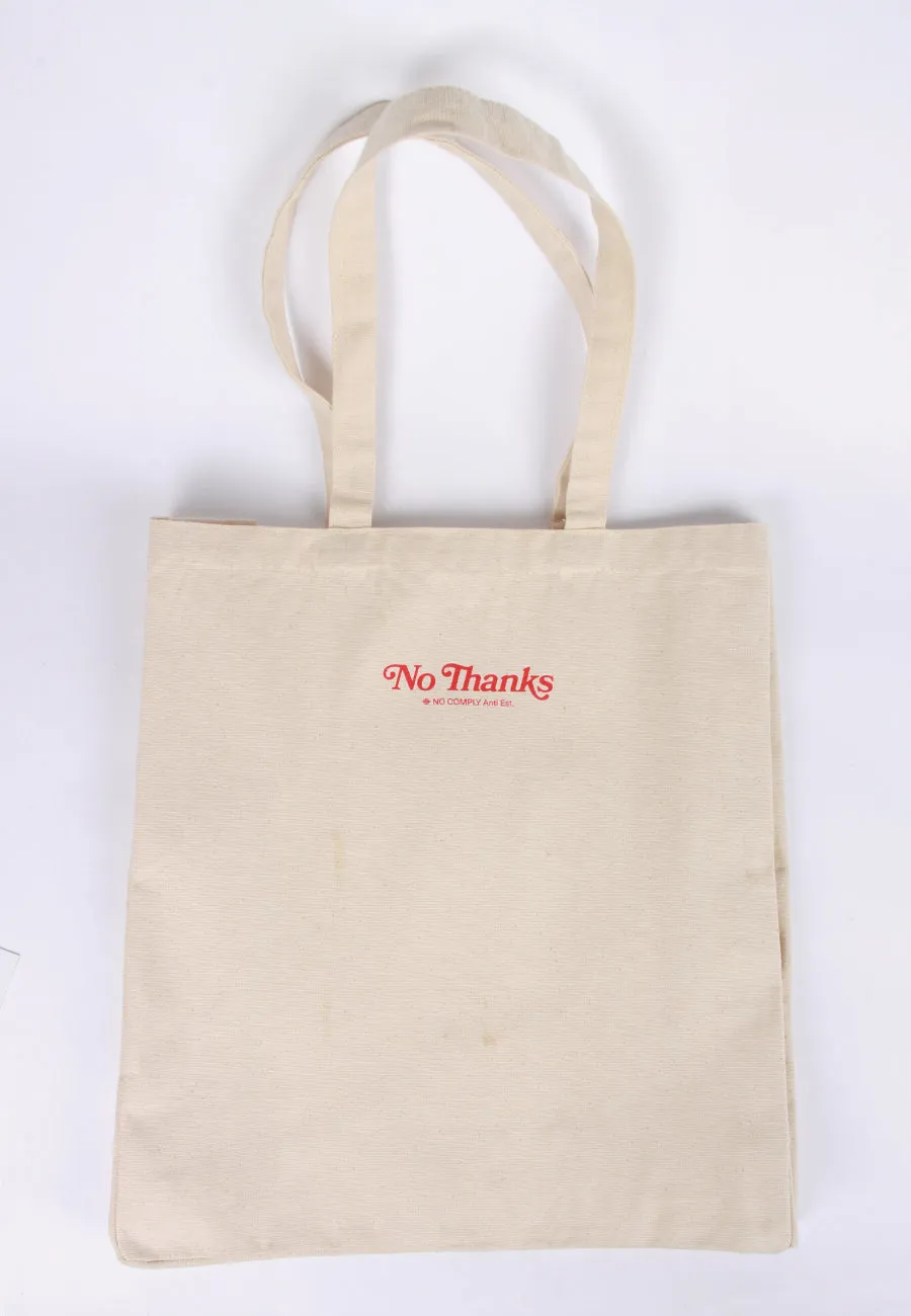 No Thanks Tote Bag - natural