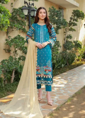 Oodhni By Schick Sequins Embroidered Digital Lawn 3 Piece Unstitched Suit S24OEDL-06