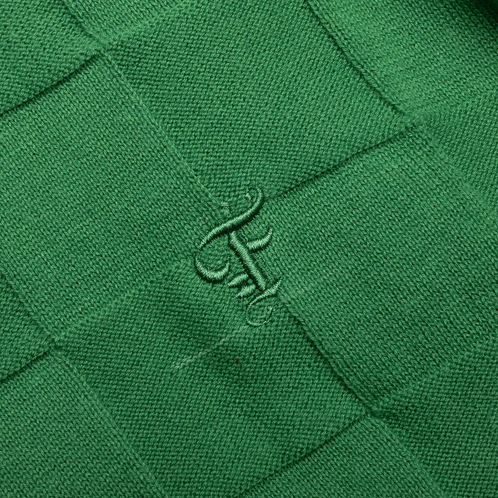 Palmer Checked L/S Sweater Polo - Augusta Green