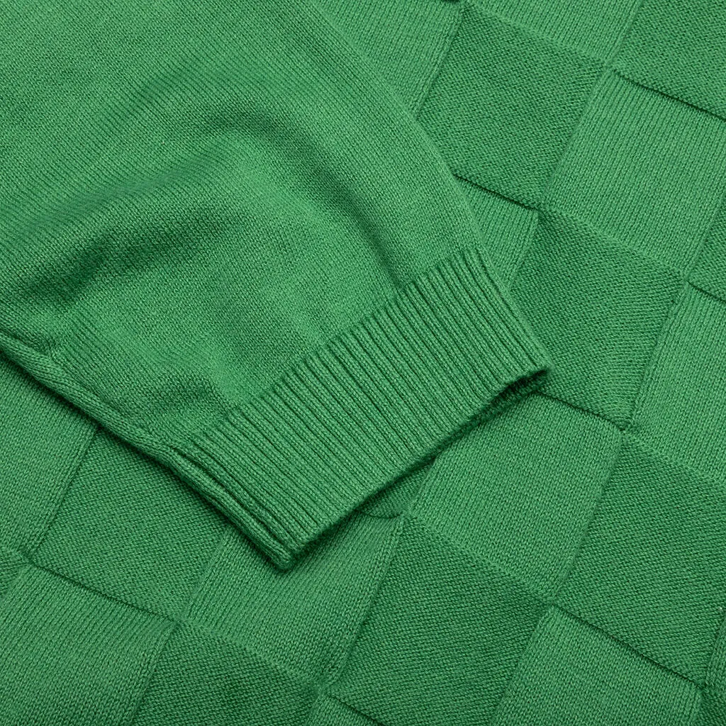 Palmer Checked L/S Sweater Polo - Augusta Green