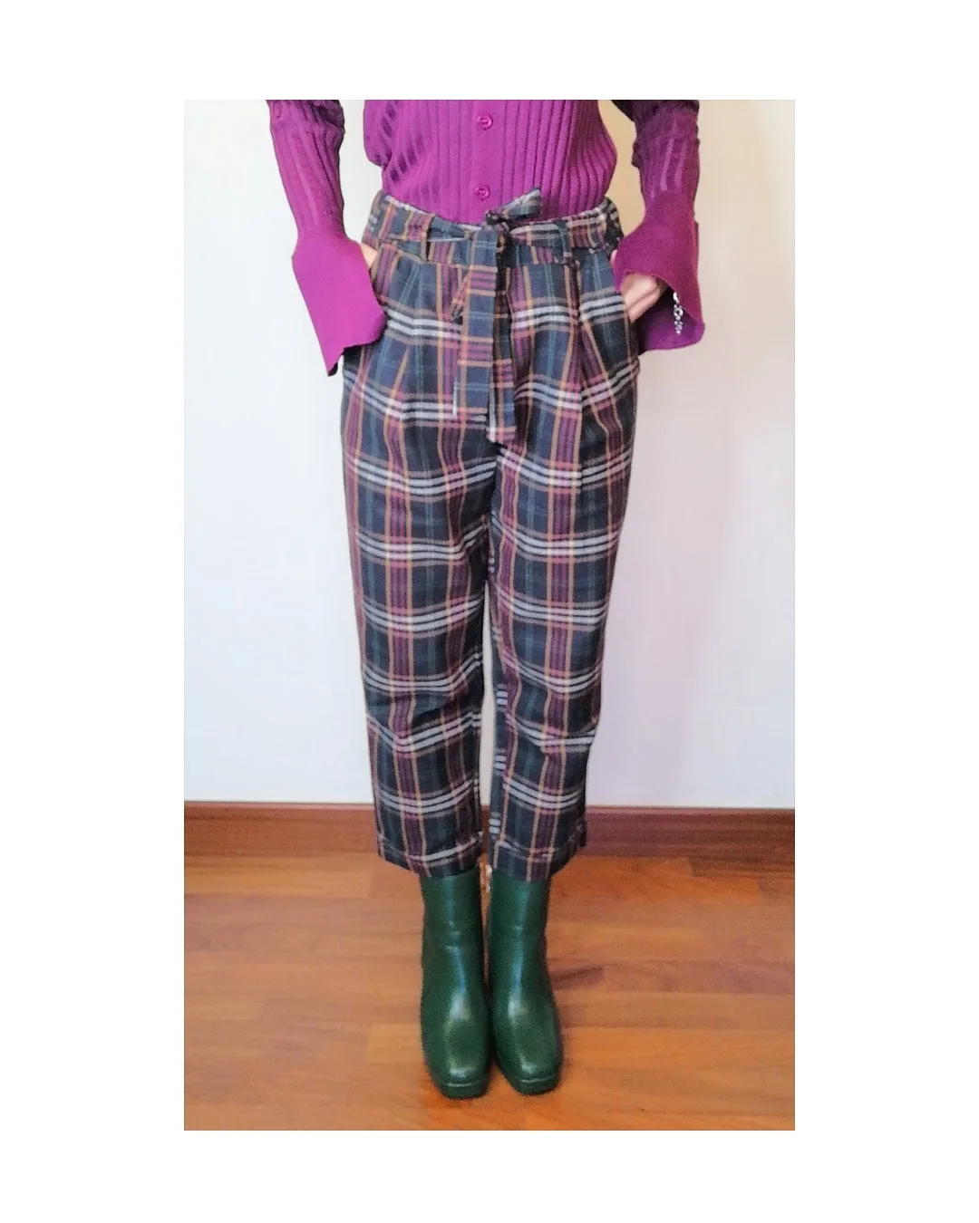 Pantalone 'Capri' tartan blu: S!