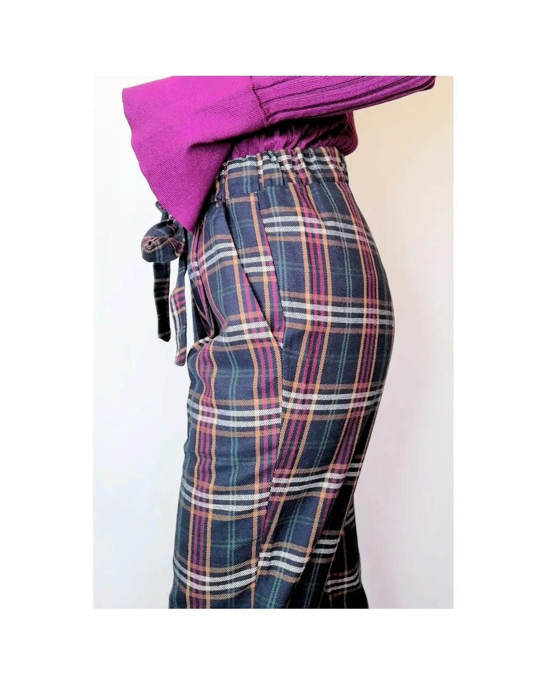 Pantalone 'Capri' tartan blu: S!