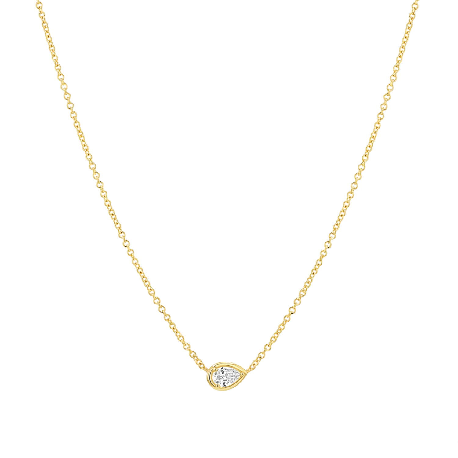 Pear Diamond Solitaire Necklace