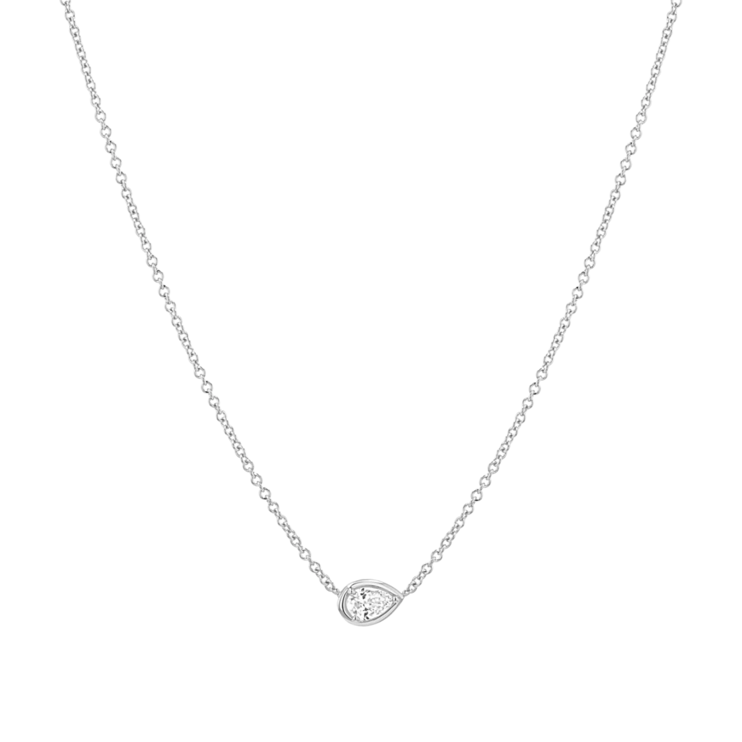 Pear Diamond Solitaire Necklace