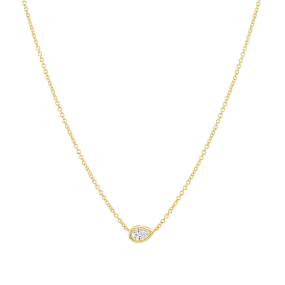 Pear Diamond Solitaire Necklace