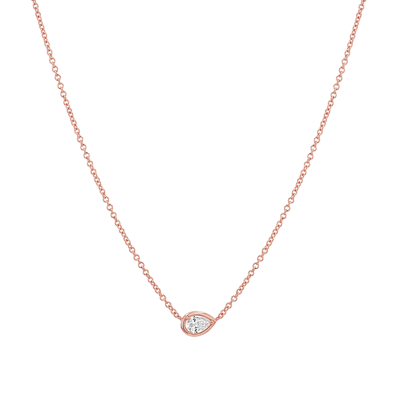 Pear Diamond Solitaire Necklace