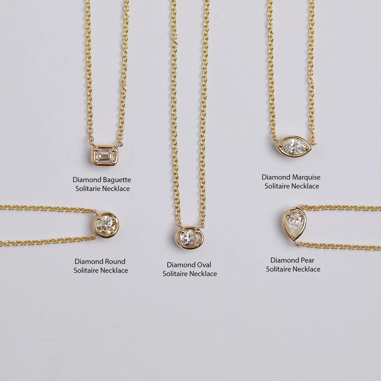 Pear Diamond Solitaire Necklace