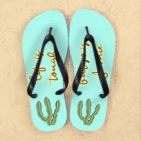 Personalised Tough as Cactus Flip Flops