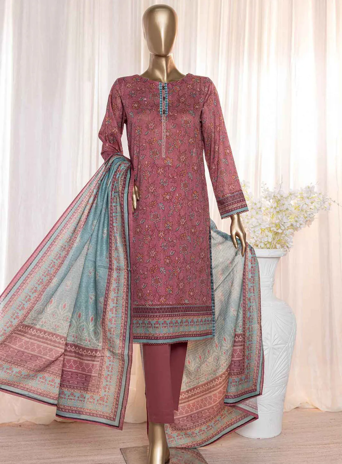 Platinum By HZ Textile Digital Printed Lawn 3 Piece Unstitched Suit HZ24P PPC-117